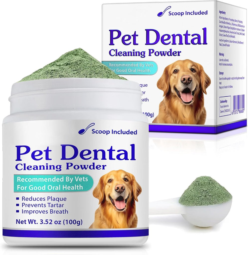 Dental cleaning powder in its original packaging